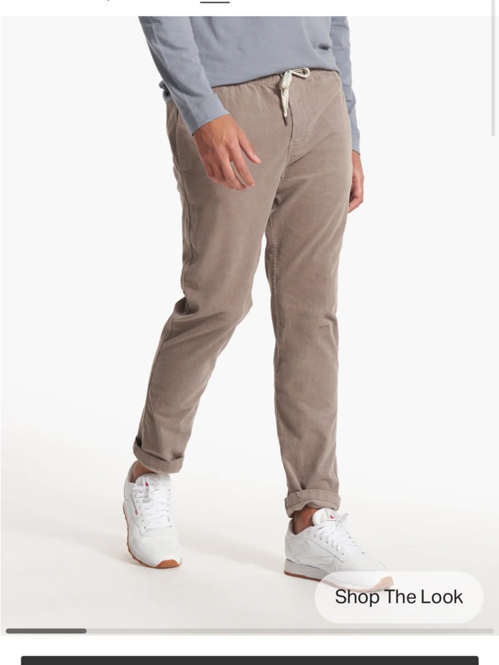 Vuori Optimist Corduroy Pants Walnut Brown Men’s Small Stretch Drawstring